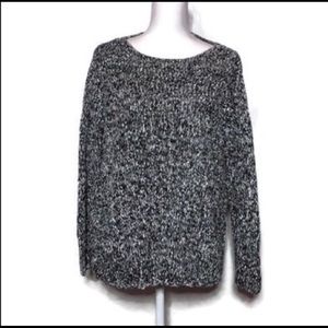 XL Parisian Signature Black Marble Sweater NWOT